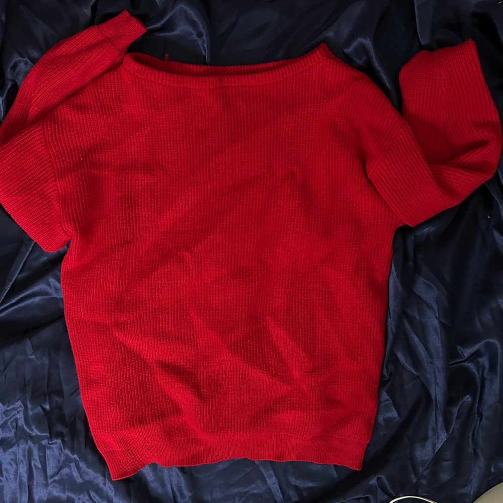 Vibrant Red Knit Sweater